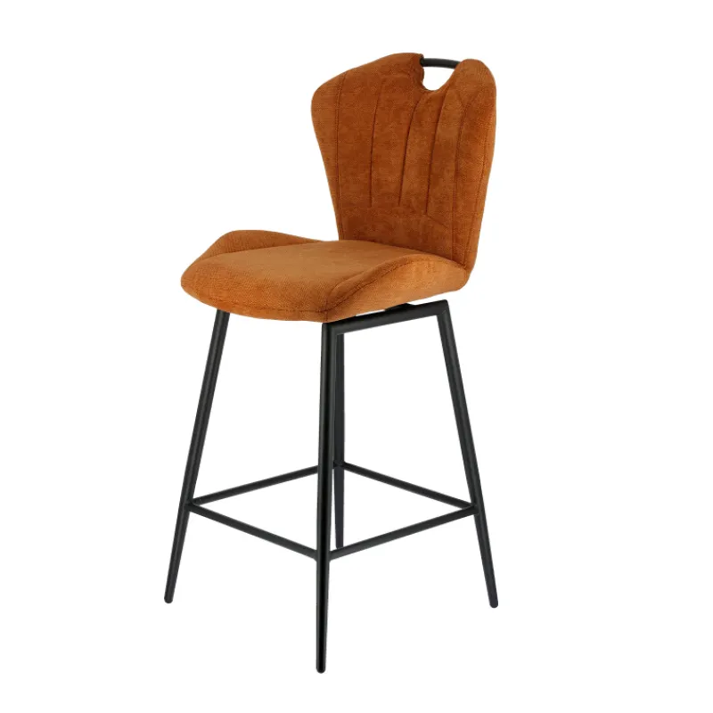 SachaTabouret snack en tissu pivotant avec poignée et pieds en métal> Tabouret Snack (assise +/- 65 Cm)|Tabouret De Bar (assise +/- 80 Cm)