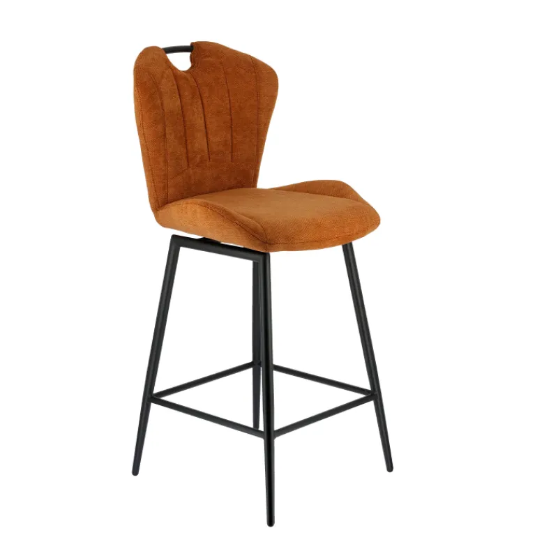 SachaTabouret snack en tissu pivotant avec poignée et pieds en métal> Tabouret Snack (assise +/- 65 Cm)|Tabouret De Bar (assise +/- 80 Cm)