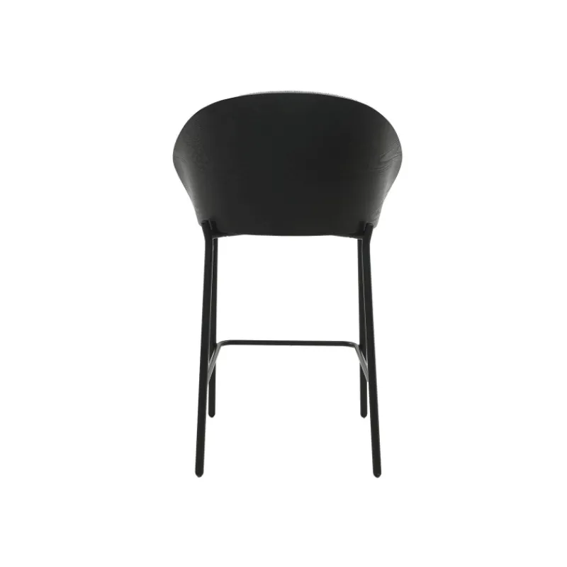 SandroTabouret snack bimatière en tissu avec dossier bois et pieds en métal> Tabouret Snack (assise +/- 65 Cm)|Tabouret De Bar (assise +/- 80 Cm)