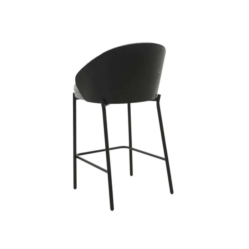 SandroTabouret snack bimatière en tissu avec dossier bois et pieds en métal> Tabouret Snack (assise +/- 65 Cm)|Tabouret De Bar (assise +/- 80 Cm)