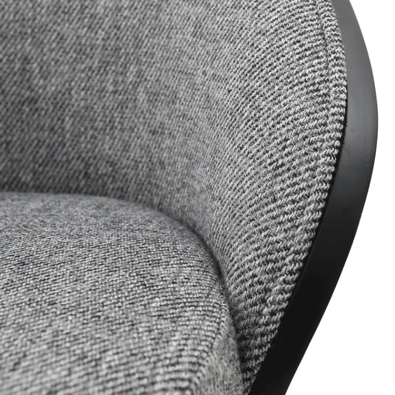 SandroTabouret snack bimatière en tissu avec dossier bois et pieds en métal> Tabouret Snack (assise +/- 65 Cm)|Tabouret De Bar (assise +/- 80 Cm)