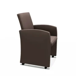 Sessio Sarah Fauteuil de table rembourré en synthétique avec roulettes> Chaise De Cuisine|Chaise De Salle à Manger
