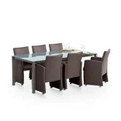 Sessio Sarah Fauteuil de table rembourré en synthétique avec roulettes><noscript><img width=