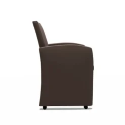 Sessio Sarah Fauteuil de table rembourré en synthétique avec roulettes><noscript><img width=