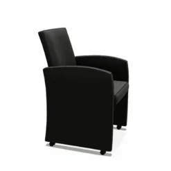 Sessio Sarah Fauteuil de table rembourré en synthétique avec roulettes><noscript><img width=