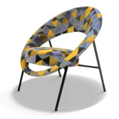 Paget Saturn Fauteuil design en tissu fabriqué en France><noscript><img width=