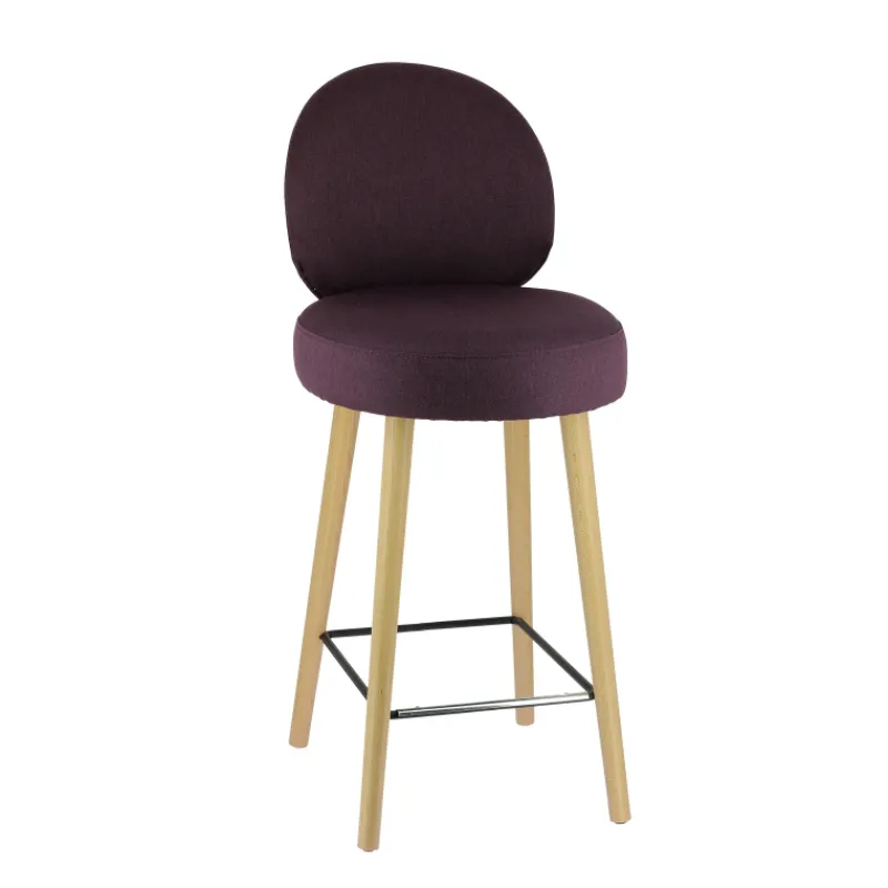 Sessio Severus Tabouret snack cosy en tissu avec pieds en bois> Tabouret Snack (assise +/- 65 Cm)|Tabouret De Bar (assise +/- 80 Cm)