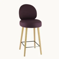 Sessio Severus Tabouret snack cosy en tissu avec pieds en bois><noscript><img width=