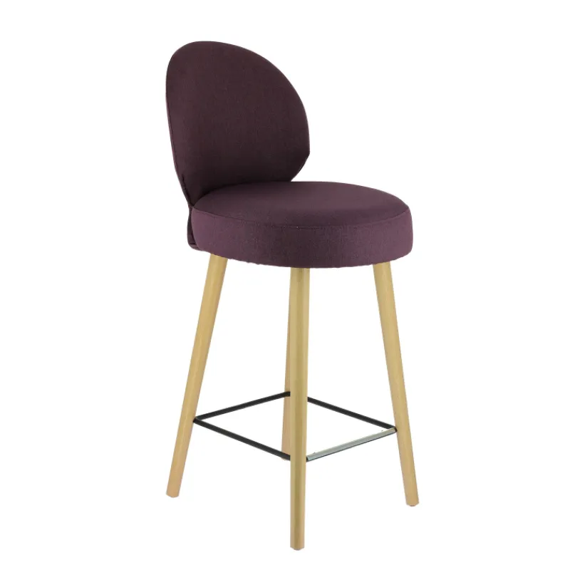 Sessio Severus Tabouret snack cosy en tissu avec pieds en bois> Tabouret Snack (assise +/- 65 Cm)|Tabouret De Bar (assise +/- 80 Cm)