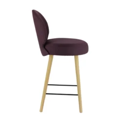 Sessio Severus Tabouret snack cosy en tissu avec pieds en bois><noscript><img width=