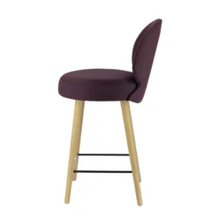 Sessio Severus Tabouret snack cosy en tissu avec pieds en bois><noscript><img width=