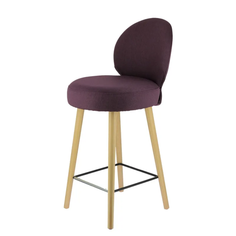 Sessio Severus Tabouret snack cosy en tissu avec pieds en bois> Tabouret Snack (assise +/- 65 Cm)|Tabouret De Bar (assise +/- 80 Cm)
