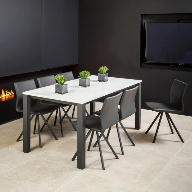 Perfecta Silva Chaise design en métal et simili> Chaise De Cuisine|Chaise De Salle à Manger