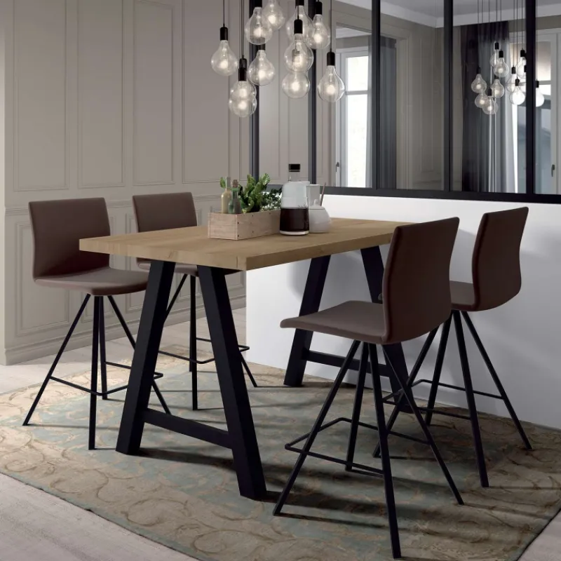 Perfecta Silva Tabouret snack design coque en simili et pieds en métal> Tabouret Snack (assise +/- 65 Cm)|Tabouret De Bar (assise +/- 80 Cm)