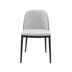 SimoneChaise bimatière en tissu dossier bois avec pieds en métal><noscript><img width=