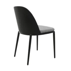SimoneChaise bimatière en tissu dossier bois avec pieds en métal><noscript><img width=