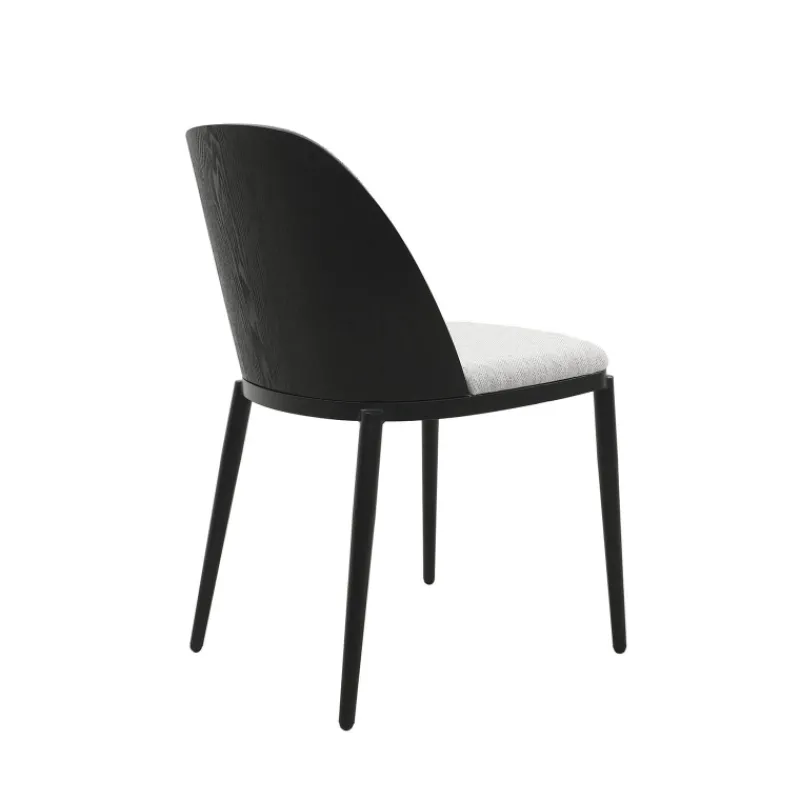 SimoneChaise bimatière en tissu dossier bois avec pieds en métal> Chaise De Salle à Manger