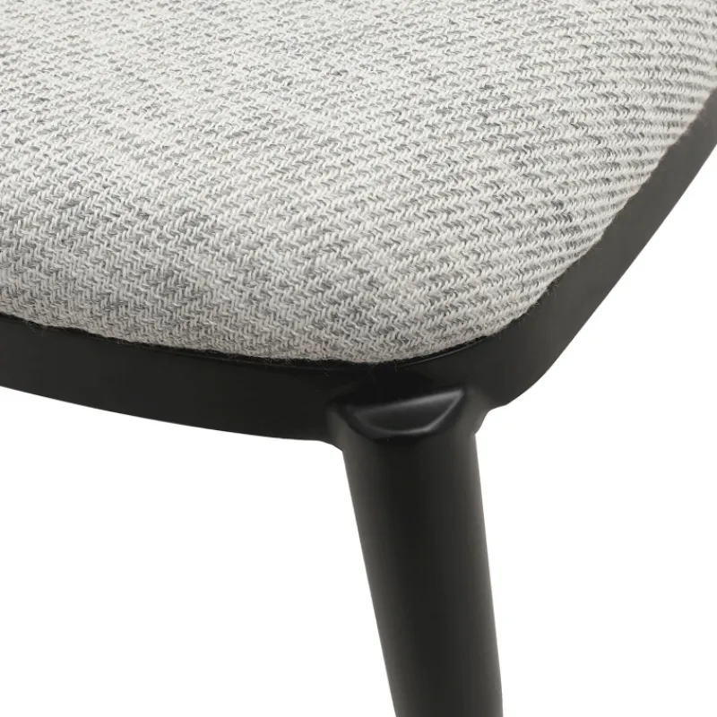 SimoneChaise bimatière en tissu dossier bois avec pieds en métal> Chaise De Salle à Manger