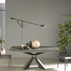 Altacom Sintesi Table design italienne en céramique avec pied central> Table De Salle à Manger