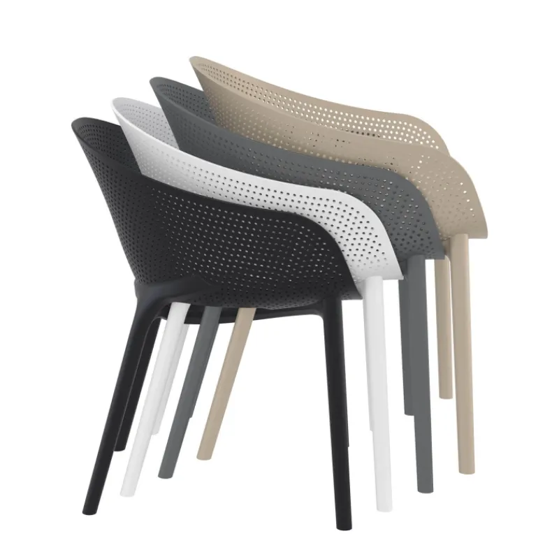 Sky Pro Fauteuil de jardin moderne empilable coque microperforée en polypropylène> Fauteuil De Jardin