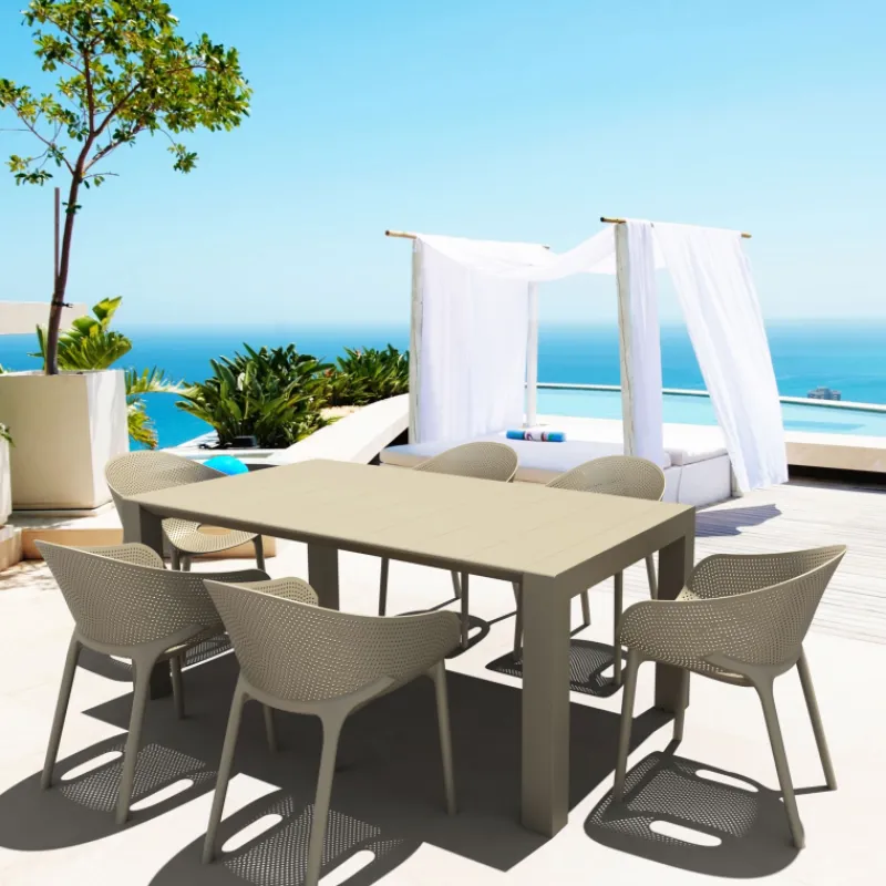 Sky Pro Fauteuil de jardin moderne empilable coque microperforée en polypropylène> Fauteuil De Jardin