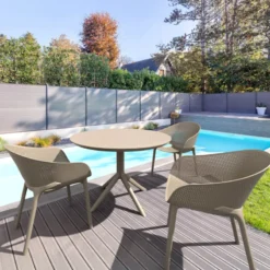 Sky Pro Fauteuil de jardin moderne empilable coque microperforée en polypropylène><noscript><img width=