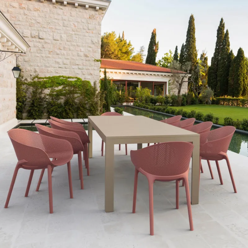 Sky Pro Fauteuil de jardin moderne empilable coque microperforée en polypropylène> Fauteuil De Jardin