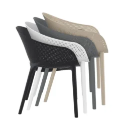 Sky Pro Fauteuil moderne empilable avec coque microperforée en polypropylène><noscript><img width=