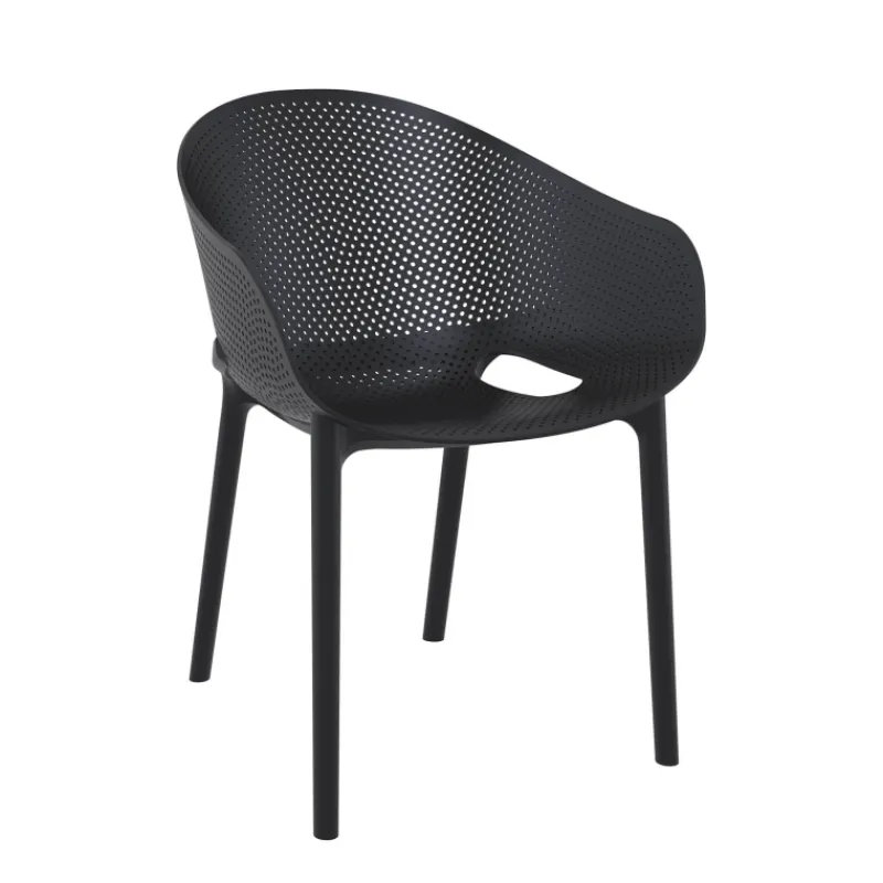 Sky Pro Fauteuil moderne empilable avec coque microperforée en polypropylène> Chaise De Cuisine|Chaise De Salle à Manger