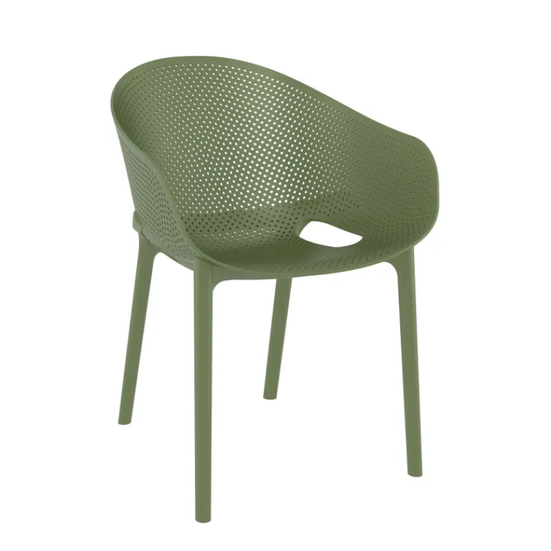 Sky Pro Fauteuil moderne empilable avec coque microperforée en polypropylène> Chaise De Cuisine|Chaise De Salle à Manger