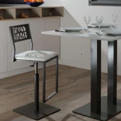 Carrier Slide ® Tabouret pivotant et réglable en hauteur style industriel> Tabouret Snack (assise +/- 65 Cm)|Tabouret De Bar (assise +/- 80 Cm)