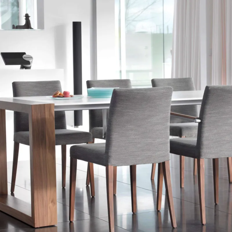 Mobitec Slim ® Chaise confortable en bois et tissu> Chaise De Salle à Manger|Chaise Salon