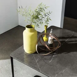 Sovet Italia Slim Sovet® Table carrée design italienne en céramique et métal><noscript><img width=