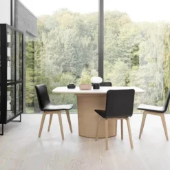 Skovby SM116/SM117 Table scandinave pied central extensible en stratifié fabriquée au Danemark><noscript><img width=