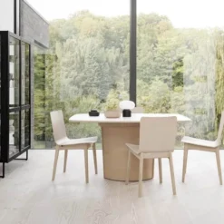Skovby SM116/SM117 Table scandinave pied central extensible en stratifié fabriquée au Danemark><noscript><img width=