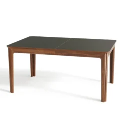 Skovby SM26/27 Table danoise extensible en bois massif et en stratifié noir><noscript><img width=