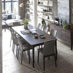 Skovby SM26/27 Table de salle à manger scandinave en placage bois avec allonges><noscript><img width=