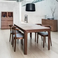 Skovby SM26/27 Table de salle à manger scandinave en placage bois avec allonges><noscript><img width=