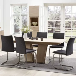 Skovby SM39 Table en bois moderne extensible avec pied central><noscript><img width=