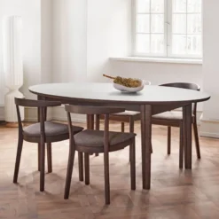 Skovby SM78 Table ovale extensible en Fenix et pieds en bois> Table De Salle à Manger