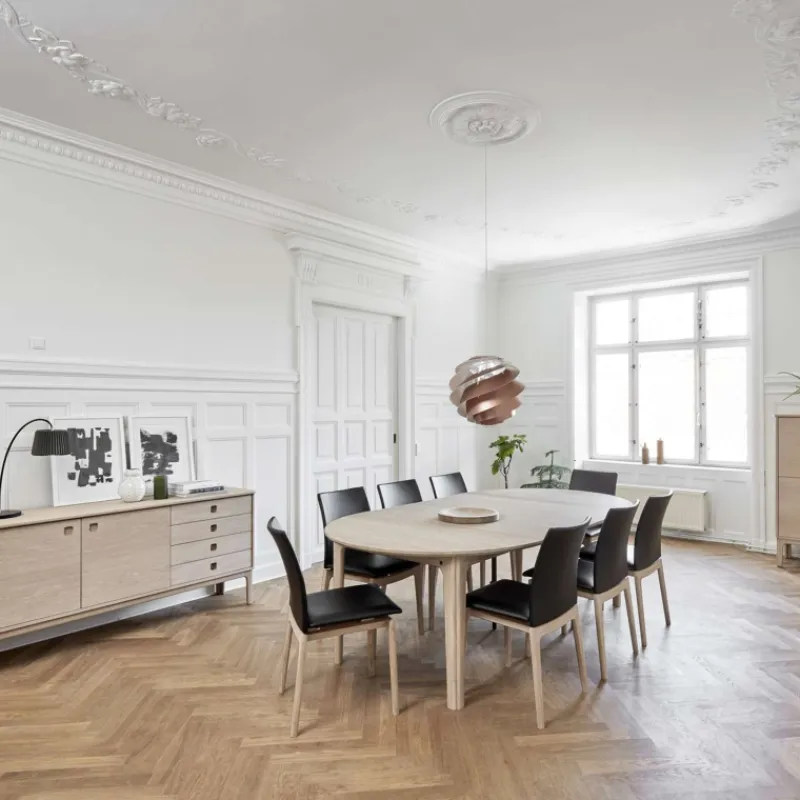 Skovby SM112 Table ronde en bois style scandinave extensible> Table De Salle à Manger