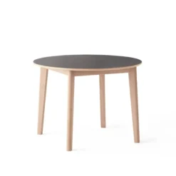 Skovby SM120 Table ronde extensible en bois avec plateau stratifié noir fabrication danoise> Table De Salle à Manger