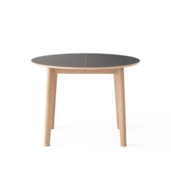Skovby SM120 Table ronde extensible en bois avec plateau stratifié noir fabrication danoise><noscript><img width=