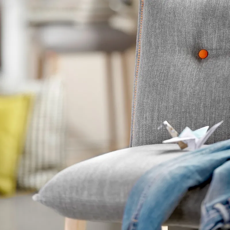 Mobitec Soda ® Chaise cocooning en tissu avec boutons décoratifs> Chaise De Salle à Manger|Chaise Salon