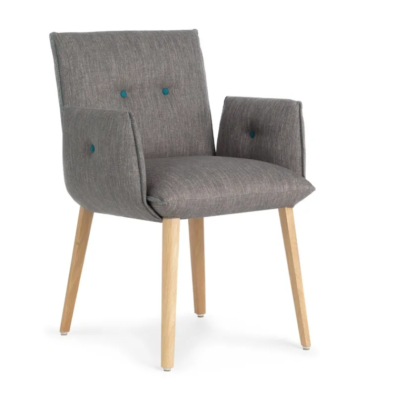 Mobitec Soda ® Fauteuil cocooning en tissu avec boutons décoratifs> Chaise De Salle à Manger|Chaise Salon