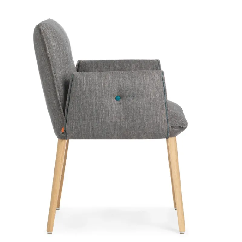 Mobitec Soda ® Fauteuil cocooning en tissu avec boutons décoratifs> Chaise De Salle à Manger|Chaise Salon