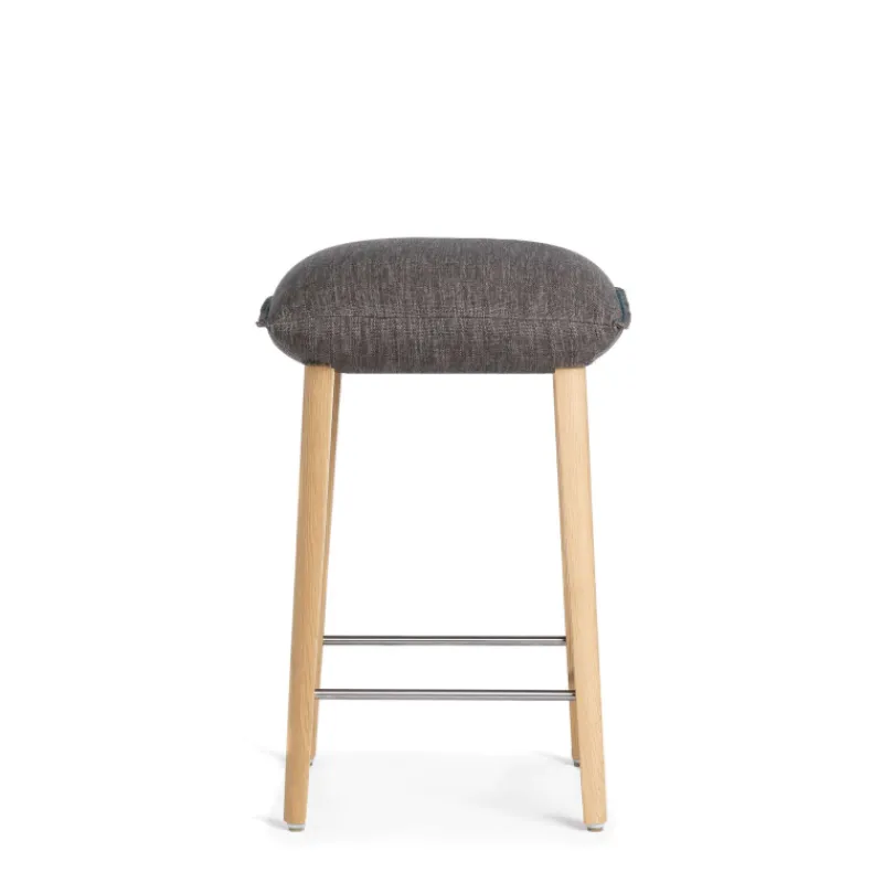 Mobitec Soda ® Tabouret snack rembourré sans dossier en tissu et pieds bois> Tabouret De Bar (assise +/- 80 Cm)|Tabouret Snack (assise +/- 65 Cm)