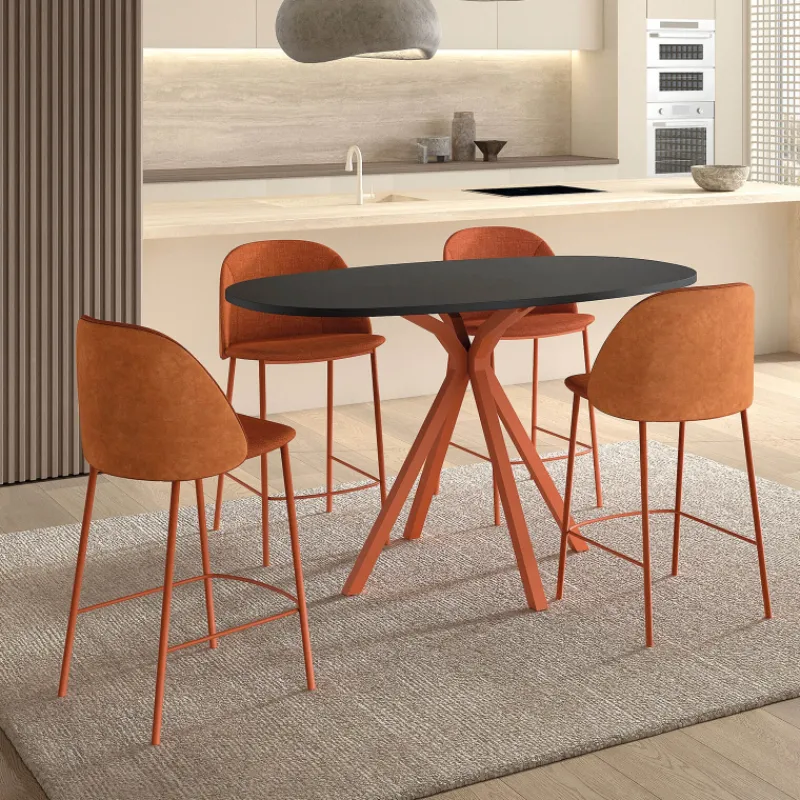 Perfecta Soda Tabouret snack cosy en tissu avec pieds en métal> Tabouret Snack (assise +/- 65 Cm)|Tabouret De Bar (assise +/- 80 Cm)