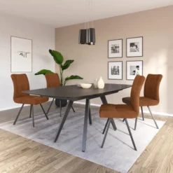 SofiaTable moderne extensible en céramique avec pieds en métal> Table De Salle à Manger
