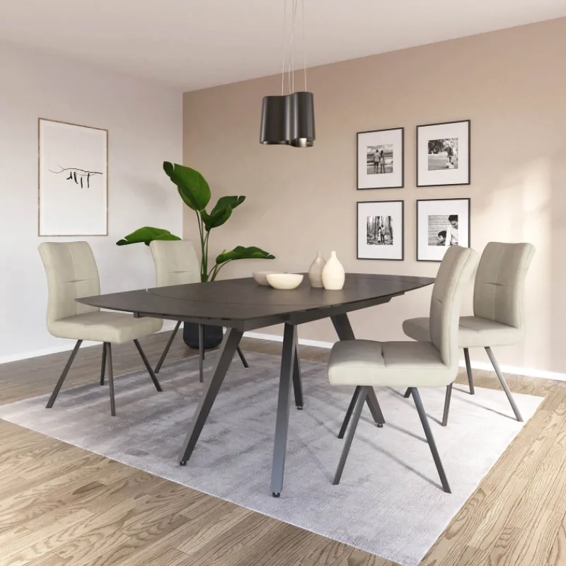SofiaTable moderne extensible en céramique avec pieds en métal> Table De Salle à Manger
